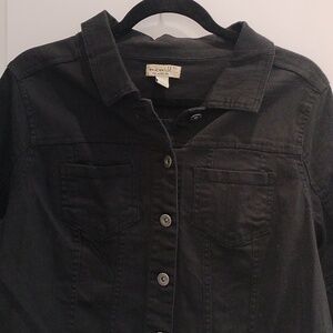 One World 1X Short black denim jacket.